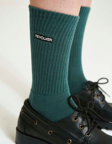 Green Embroidery Tights